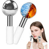 Glacial Bliss Stainless Steel Cryo Massage Globes for Facials, Waxing and Other Treatments / 2 Globes with White Handles