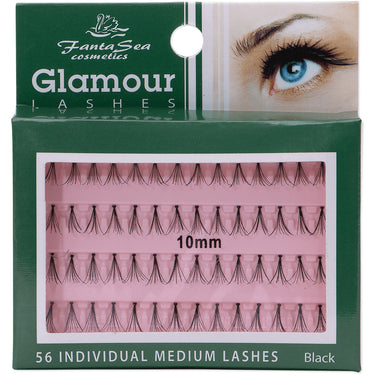 Glamour Individual Lashes / Black Medium / 56 Lashes by Fantasea