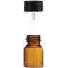 Glass Dramming Bottle - Amber Glass Jar + Black Cap + Clear Attached Spatula - 5 mL. Capacity / Case of 400 Assembled Sample Jars