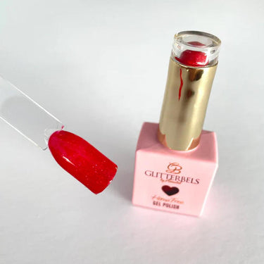 Glitterbels Hema-Free Gel Polish - Hot Red Sparkle / 0.27 fl. oz.