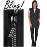 Glitz Women's Vest / Black with Rhinestone Zipper by Betty Dain