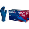 GlovePlus Blue Latex Exam Powder Free Disposable Gloves - Extra Long Cuff | 13 mil Thick | Sizes M-XL | 50 Gloves/Box; 10 Boxes/Case = Case of 500 by Ammex