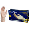 GlovePlus Clear Vinyl Industrial Latex Free Disposable Gloves | Sizes S-XL | 100 Gloves/Box; 10 Boxes/Case = Case of 1,000 by Ammex