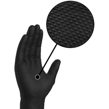 Gloveworks HD Black Nitrile Industrial Latex-Free PF Disposable Gloves | 6 mil Thick | Sizes M-XXL | 100 Gloves/Box; 10 Boxes/Case = Case of 1,000 by Ammex