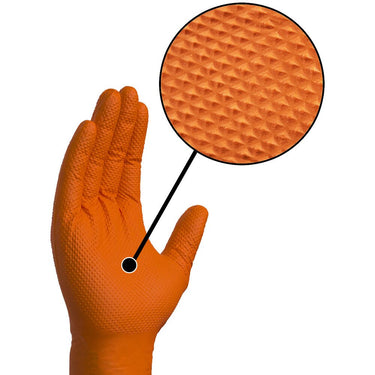 Gloveworks HD Orange Nitrile Industrial Latex-Free PF Disposable Gloves | 8-9 mil Thick | Sizes S-XXL | 100 Gloves/Box; 10 Boxes/Case = Case of 1,000 by Ammex