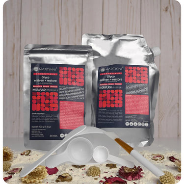 Glyco Enliven + Restore Hydraflash Mask / 100 Grams Powder + 1 Kilo Gel by Martinni