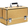 Gold Glitter 6-Tiers Accordion Trays Professional Cosmetic Makeup Train Case by TruCase