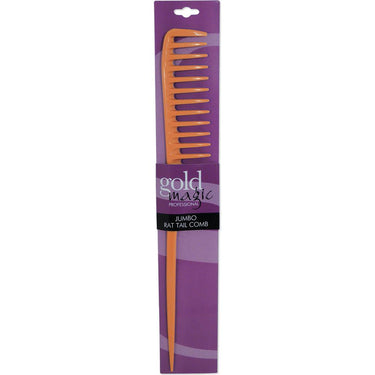 Gold Magic - Imitation Bone Jumbo Rat Tail Comb - 11-1/2" - Easily Glide Through Thick, Curly, Or Kinky Hair Without Pulling Or Snagging
