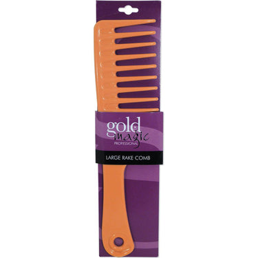 Gold Magic - Imitation Bone Large Heavy Duty Rake Comb - 9-3/4" - Detangle And Add Volume To Curly Or Textured Hair Without Adding Frizz