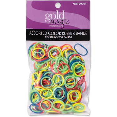 Gold Magic Rubber Bands Bright Assorted Colors 1 Dozen - 250 packs
