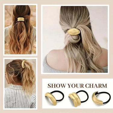 Gold Metal Hair Cuff Tie Set / 3 Piece