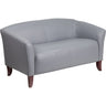 Gray Leather Guest Loveseat / Reception Loveseat by BIGA