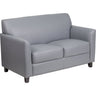 Gray Leather Guest Loveseat / Reception Loveseat by BIGA