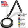 Green-Lite&reg; - 7.5" Round LED Magnifier - 43" Reach - Fully Dimmable with 3 Bank LED Adjustability / Available in 10 Colors + 5 Base Options by O.C. White