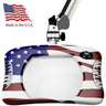 Green-Lite&reg; - 7" x 5.25" American Flag Rectangular LED Magnifier - 43" Reach - Fully Dimmable with 3 Bank LED Adjustability / Available with 5 Base Options by O.C. White