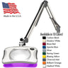 Green-Lite - 7" x 5.25" Rectangular Combination UV/Visible LED Magnifier Wood's Light - 43" Reach - Fully Dimmable with 3 Bank LED Adjustability / Available in 10 Colors + 5 Base Options by O.C. White