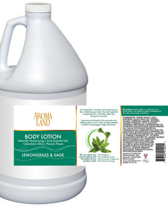 Hand & Body Lotion - Lemongrass & Sage / 1 Gallon by Aromaland