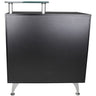 Harlow Glass-Topped Compact Reception Desk / Black Laminate by HANS Equipment