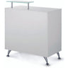 Harlow Glass-Topped Compact Reception Desk / White Laminate by HANS Equipment