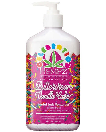 Hempz Limited Edition Buttercream Birthday Cake Herbal Body Moisturizer / 17 fl. oz. - 500 mL.