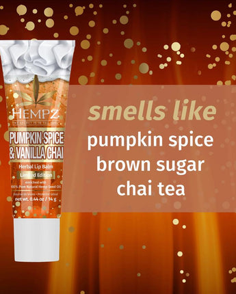 Hempz Limited Edition Pumpkin Spice & Vanilla Chai Lip Balm / 0.44 oz. - 14 Grams