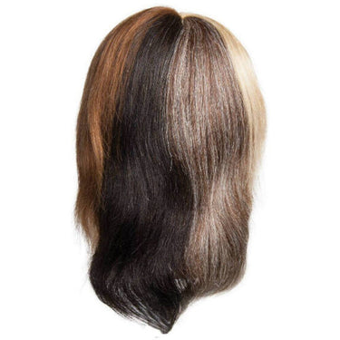Hilary Manikin Head / 100% Human Hair / 17"-19" Hair Length / Quad Hair Color "- Level 2 Black, Level 5 Light Brown, Grey, Level 7 Blonde by Diane Mannequins