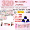 Honey's Nail Secret 320 Combo Colors (#001-#320) Free 3 LED Lamp, 4 Booklets, 2 Tip