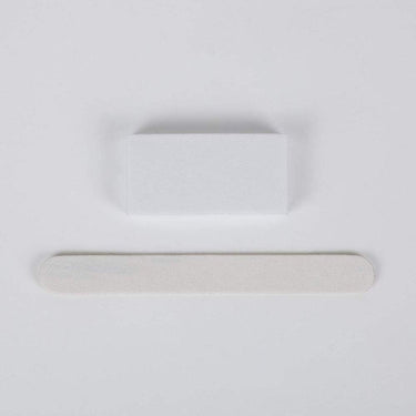 Ikonna White Disposable Manicure Kit / 2 Piece - 100/120 Grit Wood File + 100/180 Grit Buffer