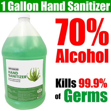 Instant Hand Sanitizing Gel - Moisturizing Antibacterial - 70% Alcohol + Vitamin E + Aloe / 128 fl. oz. - 3.78 Liter