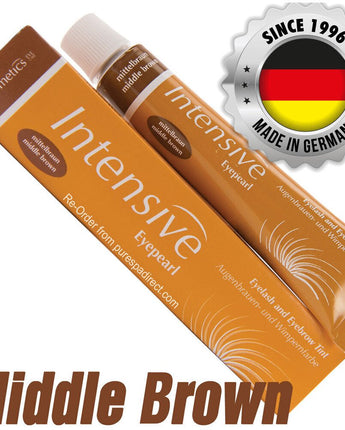 Intensive Lash & Brow Tint - Original Orange Box EyePearl - Cream Hair Dye - Middle Brown / 20 mL. - The Original Since 1996 - Made in Germany