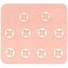 Japanese 3D Nail Charms - Silver Flower in Circle - 10 Stickers