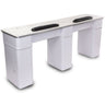 Kenna Double Manicure Table / Marble Top / With Built-In Exhaust Vent Hookup by HANS Equipment