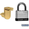 Key Padlock - with Gold Finish Hasp - for Solid Oak Executive Wood Locker Door- with (2) Keys by Salsbury – Default Title by Salsbury