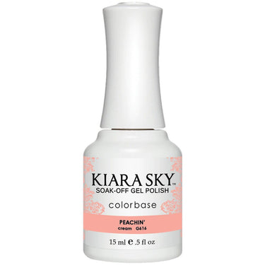 Kiara Sky Soak Off Gel Polish + Matching Lacquer - Electro POP Collection - #G616 Peachin'