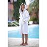 Kid's Microfiber Lined Hooded Robe / White - Ages 8-10 Years by Boca Terry