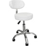 Kostas Round Stool with Back Support / White by Avirra Spa Furnishings