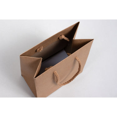 Kraft Eurotote Bags with Rope Handles - 6"W x 3-1/2"D x 6-1/2"H / 1 Case (100 per Case)