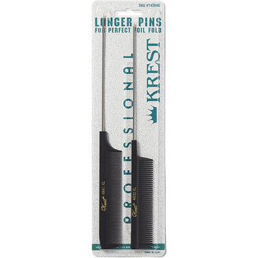 Krest Steel Pin Rat-Tail Combs / 2 Pack