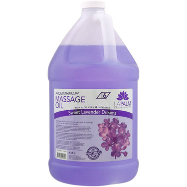 La Palm Aromatherapy Massage Oil with Aloe Vera &amp; Vitamin E - SWEET LAVENDAR DREAMS - STEP 6 / 1 Gallon - 3.79 Liters