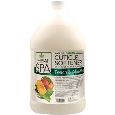 La Palm Cuticle Softener with Aloe Vera &amp; Vitamin E - Softens &amp; Moisturizes Cuticle - PEACH &amp; ALOE VERA / 1 Gallon - 3.79 Liters