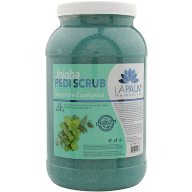 La Palm Jojoba Pedi Foot Scrub - Foot Exfoliator - SPEARMENT EUCALYPTUS - STEP 2 / 1 Gallon - 3.79 Liters