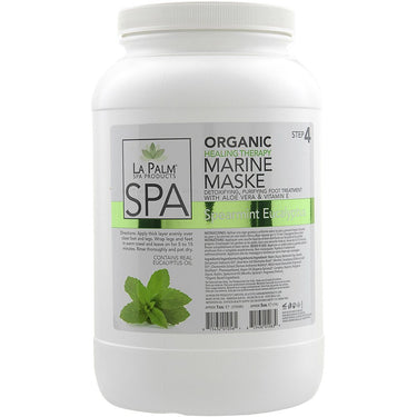 La Palm Organic Healing Therapy Marine Maske - Detoxifying, Purifying Foot Treatment with Aloe Vera &amp; Vitamin E - SPEARMENT EUCALYPTUS - STEP 4 / 1 Gallon - 3.79 Liters