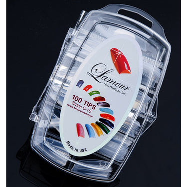 Lamour Coffin Nail Tips - Edgy Square Shape - Clear Color - Box 100 Tips