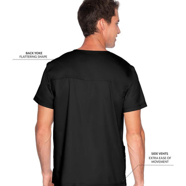 Landau Proflex Men's 4-Pocket V-Neck Top - BLACK / Sizes S - 5XL