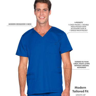 Landau Proflex Men's 4-Pocket V-Neck Top - GALAXY / Sizes S - 5XL