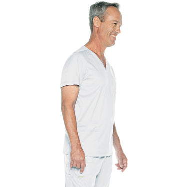 Landau Proflex Men's 4-Pocket V-Neck Top - WHITE / Sizes S - 5XL