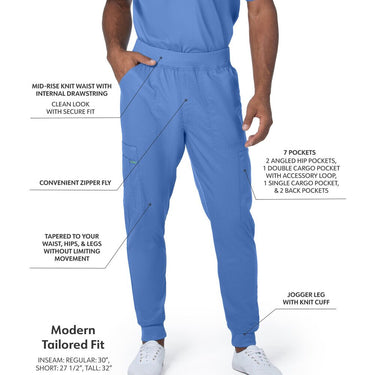 Landau Proflex Men's Banded-Bottom Jogger Pants with Elastic Waistband + 7 Pockets - CEIL / Sizes S - 3XL