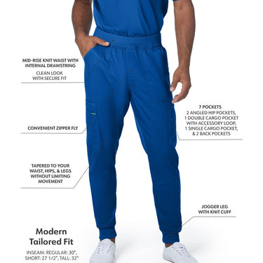 Landau Proflex Men's Banded-Bottom Jogger Pants with Elastic Waistband + 7 Pockets - GALAXY / Sizes S - 3XL