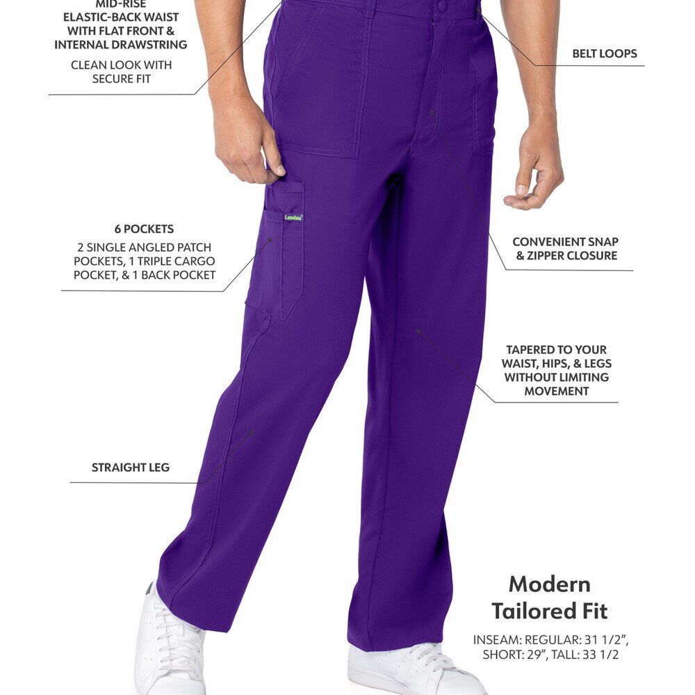 Landau Proflex Men's Drawstring Cargo Scrub Pant