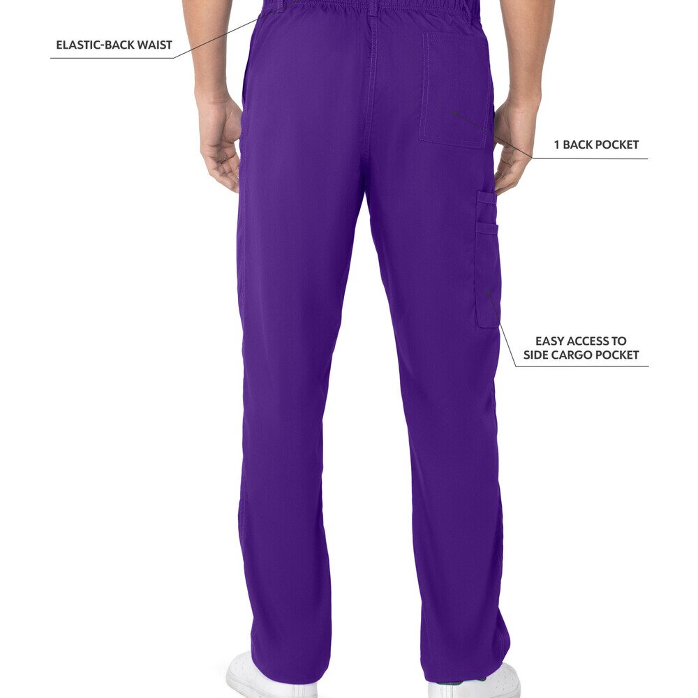 Purple Cargo Jeans Straight Back Elastic Waist